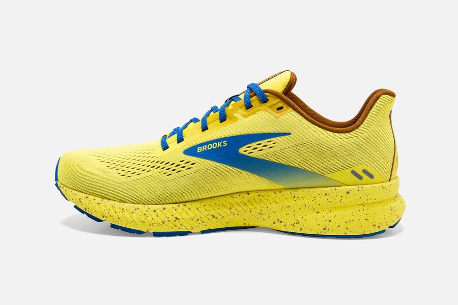 Launch 8 Road Brooks Running Shoes NZ Womens - Yellow/Blue - MENRQF-028